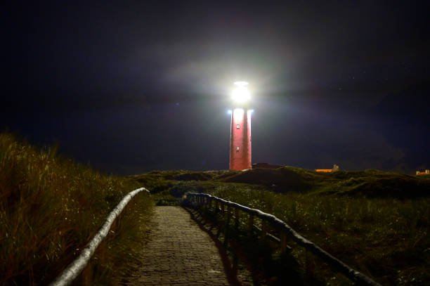 istock Texel lighthouse in the dunes during a stormy autumn night 1352233452