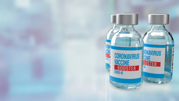The vaccine booster in lab  for medical  or sci concept 3d rendering