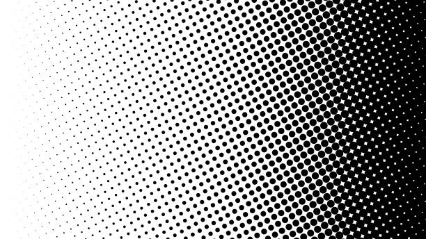 ilustrações, clipart, desenhos animados e ícones de gradiente de pontos pretos de halftone em um fundo branco. textura de arte pop. fundo cômico. ilustração vetorial. - imagem tonalizada