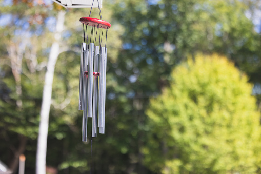 Decorative Wind Chime hanging at the backyard entrance