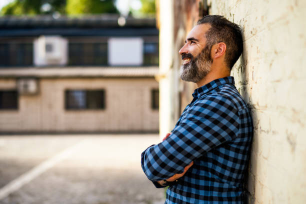 istock Portrait of modern businessman with beard 1352241296
