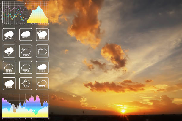 istock Environment data symbol forecast for meteorology presentation and report background 1352242336