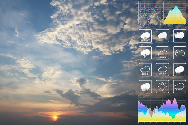 istock Environment data symbol forecast for meteorology presentation and report background 1352242360