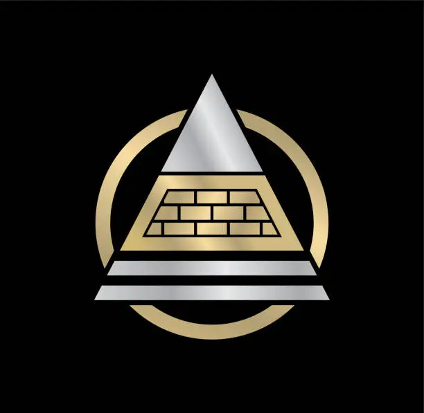 Vector illustration of Pyramid logo design illustration