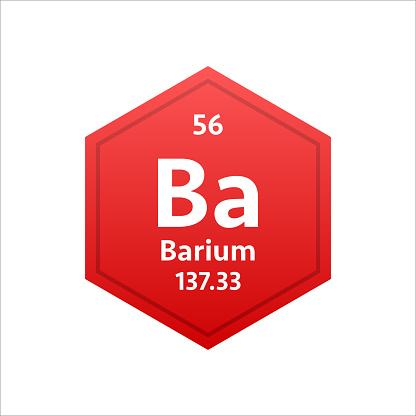 Barium symbol. Chemical element of the periodic table. Vector stock illustration