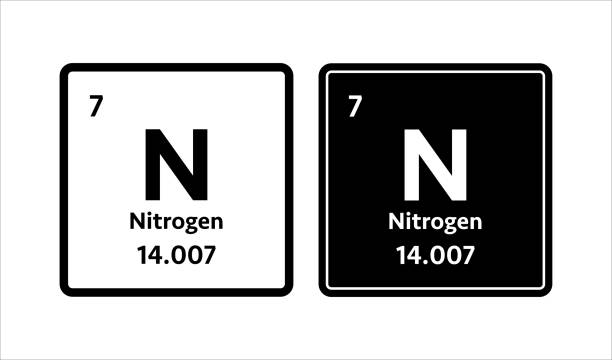 Nitrogen symbol. Chemical element of the periodic table. Vector stock illustration. Nitrogen symbol. Chemical element of the periodic table. Vector stock illustration nitrogen element stock illustrations