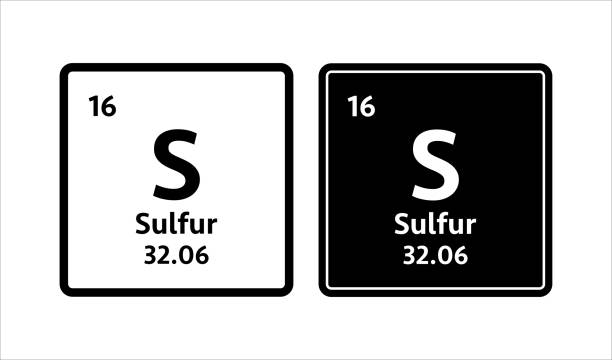 символ серы. химический элемент периодической таблицы. векторная стоковая иллюстрация - sulphur stock illustrations