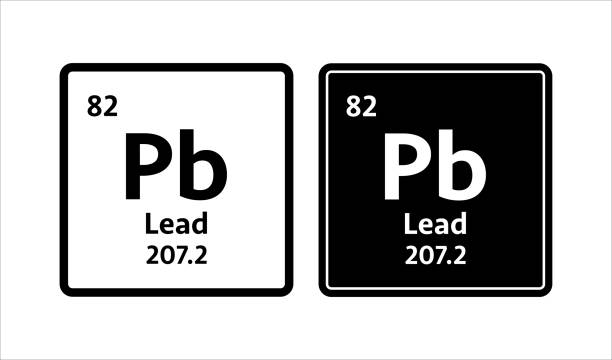 lead-symbol. chemisches element des periodensystems. vektor-stock-illustration. - grafit stock-grafiken, -clipart, -cartoons und -symbole