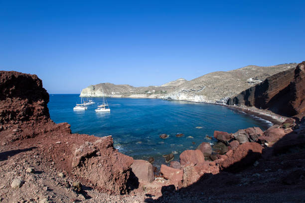 istock Red beach on Santorini island in Greece 1352245112