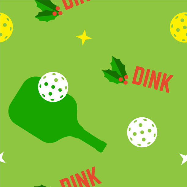 bezszwowy wzór pickleball - pickleball stock illustrations