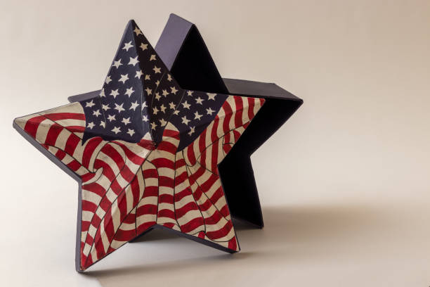 istock Stars and Stripes Red White Blue Star shaped box 1352247513