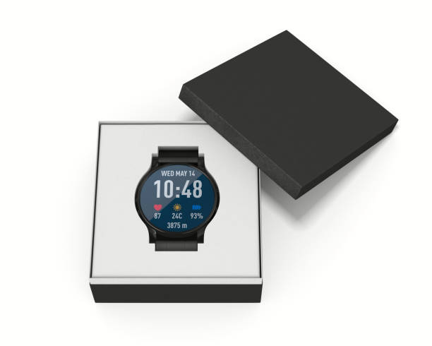istock smart watch into box on white background. Isolated 3D illustration 1352251550