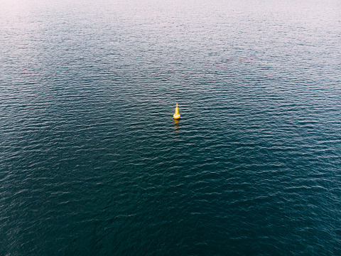 Drone View Signal Buoy in the Sea