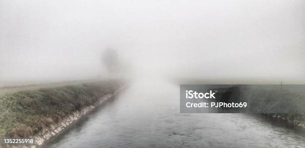 Panoramic View Of Fog Over The Vacchelli Channel Stock Photo - Download Image Now
