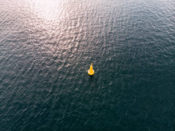 Drone View Signal Buoy in the Sea