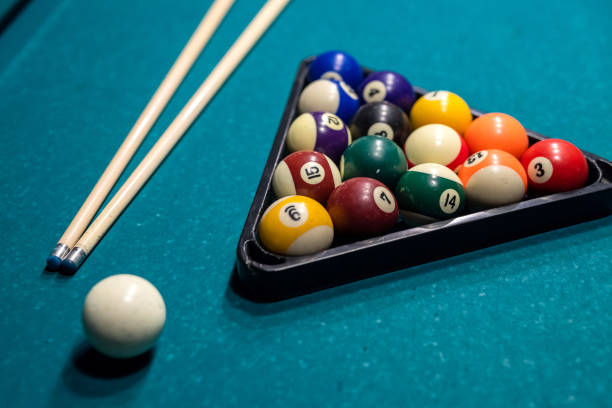 istock American colour pool balls on billiards table as commonly used starting position 1352259452