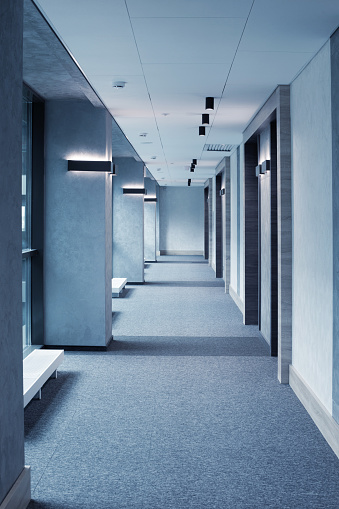 Corridor of modern office building.