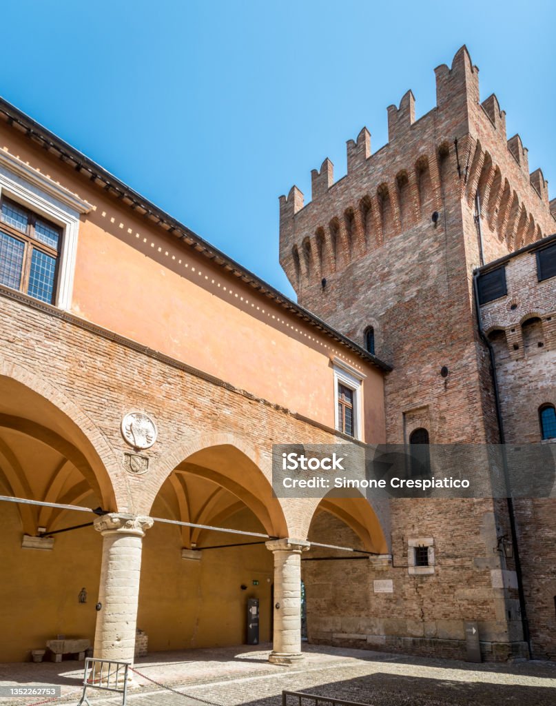 Medieval "Rocca" or castle of the little town of Gradara in the region of Marche, Italy, Europe Italy Stock Photo