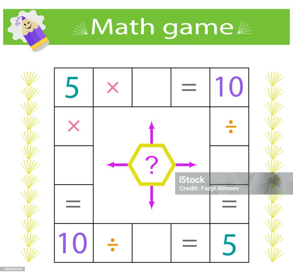 Exergame Math Math Game Stock Illustration - Download Image Now - Division, Leisure ...