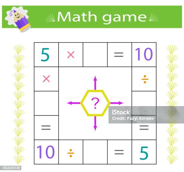 Stock Image Computer Math Game Math Game Stock Illustration - Download Image Now - Division, Leisure ...