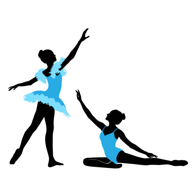 Silhouettes Of Beautiful Women Dancing Black And White Background Vector Art At Vecteezy