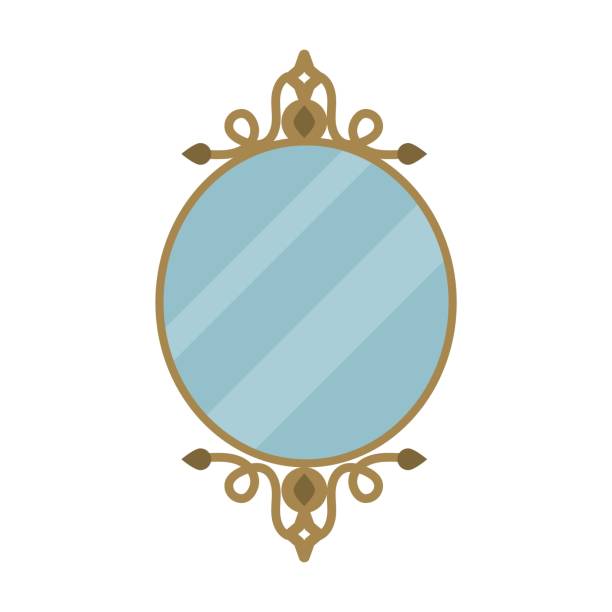 istock Vector illustration of vintage mirror isolated on white 1352272295