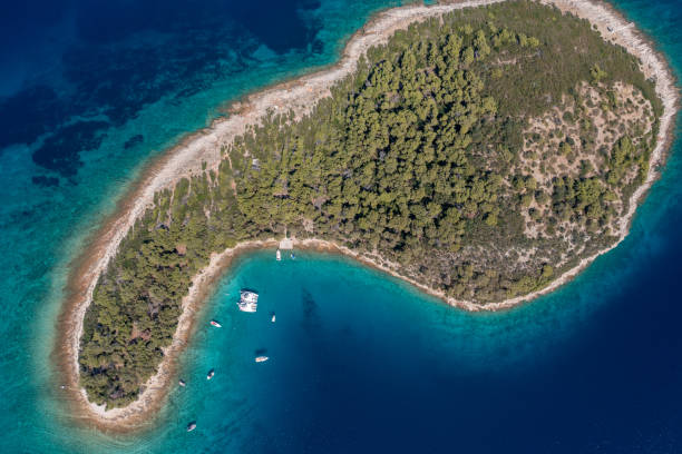 istock Drone top view of idyllic Island 1352280435