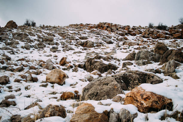 istock Snowy landscape in the Golan Heights, Israel 1352280563