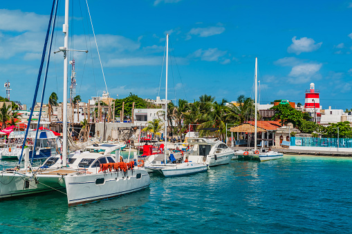Isla Mujeres - Catamarans Lined Up