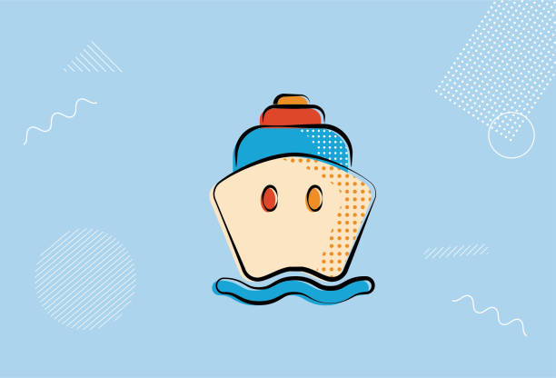 illustrations, cliparts, dessins animés et icônes de illustration d’icône de navire. - nautical vessel buoy passenger ship computer icon