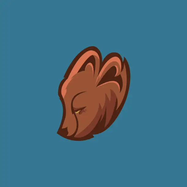 Vector illustration of Cute fox head mascot vector