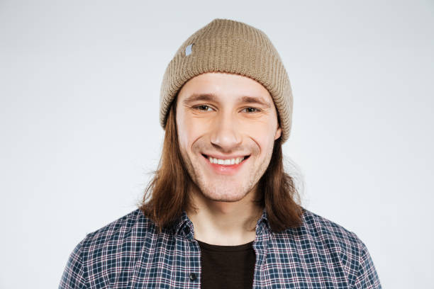 istock Close up portrait of Smiling hipster 1352296241