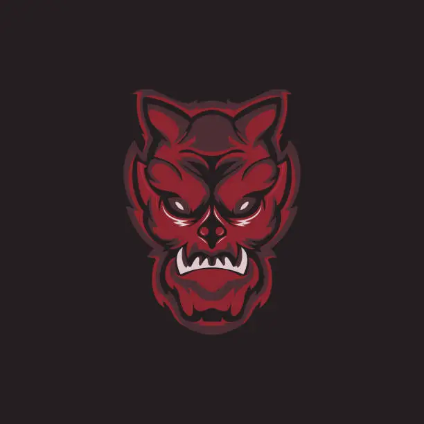 Vector illustration of Devil head vector illustration mascot