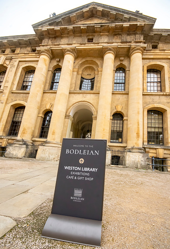 The famous Bodleian Library building in Oxford, Oxfordshire, England, UK.