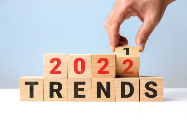 istock 2022 Trends. Trends concept with wooden cubes 1352302037