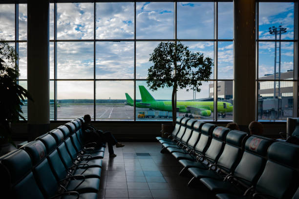 Passenger in the airport lounge