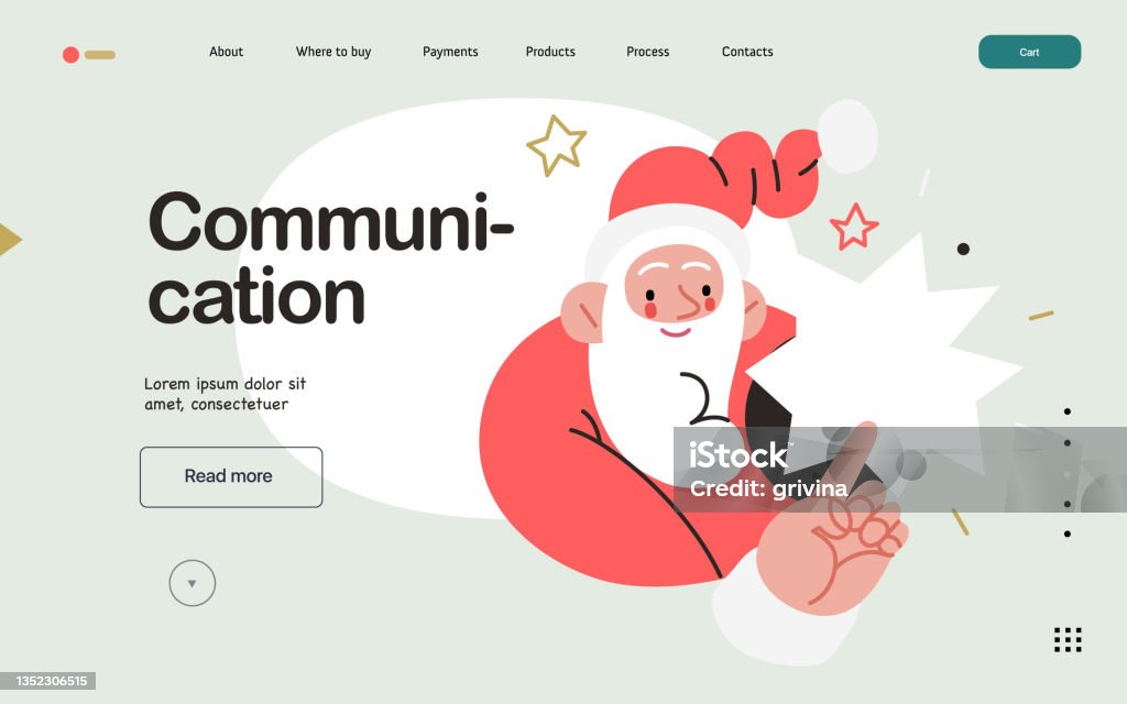 Santa Website Web Santa A Corporative Website Page Template Stock Illustration ...