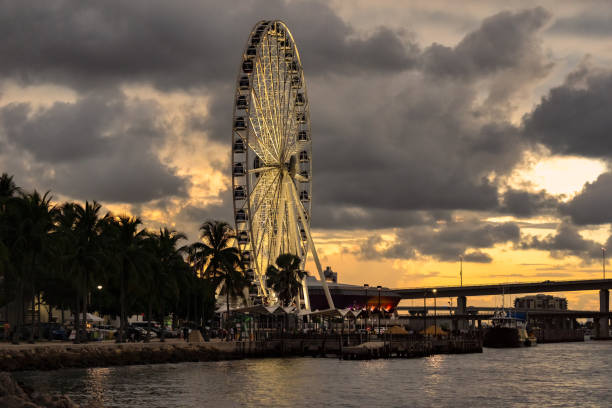 istock Ferris Wheel at sunset in Miami Florida 1352306940