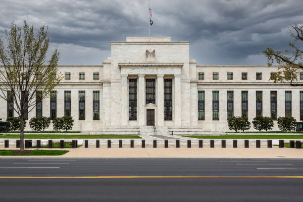 istock Federal Reserve Building with Cloudy Stormy Sky, Washington DC, USA. 1352310187