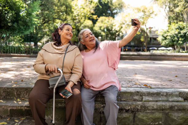 istock Two senior women taking selfie 1352313101