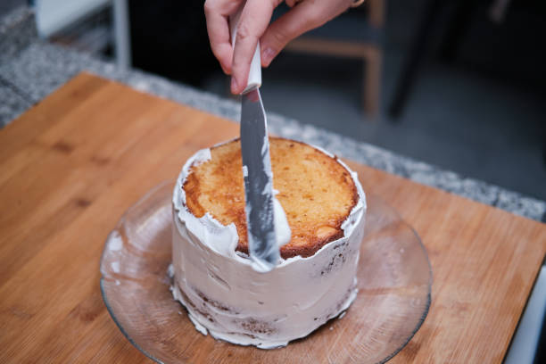 istock Cover cake with homemade whipped cream 1352318326