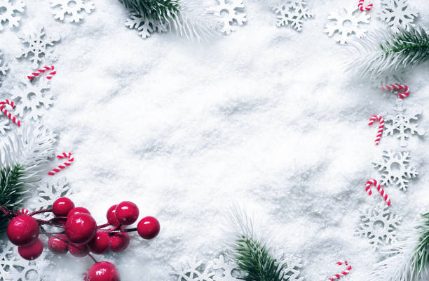 istock Fir branch with Christmas decorations on white background. Holiday concept. 1352319701