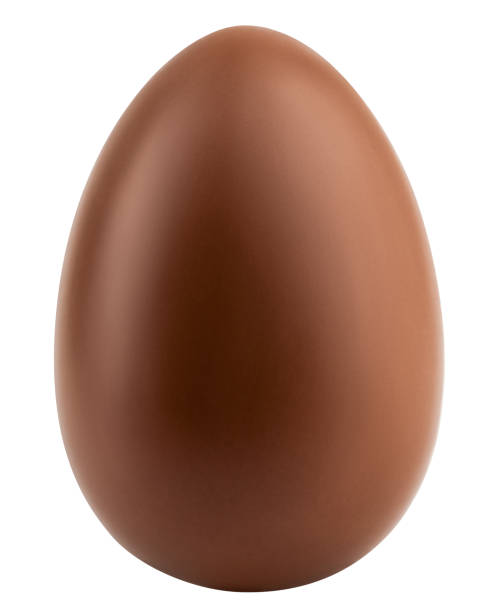 Chocolate egg isolated on white background, clipping path, full depth of field stock photo