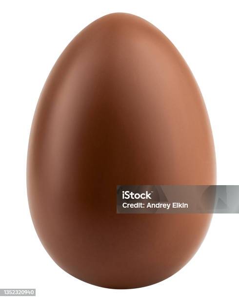 Chocolate Egg Isolated On White Background Clipping Path Full Depth Of Field Stock Photo - Download Image Now