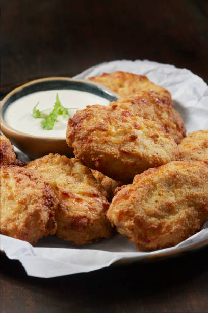 istock Keto Friendly, Crispy Air Fried Chicken Nuggets with Ranch Dip 1352321634