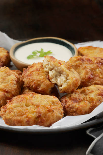 istock Keto Friendly, Crispy Air Fried Chicken Nuggets with Ranch Dip 1352321912