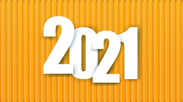 istock Happy new year 2021. Yellow new year banner. Vector. 1352322934