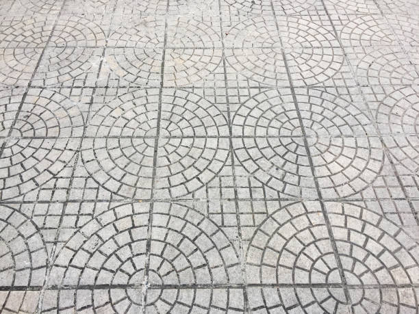 istock Circle and square shape ornate stone flooring 1352323864