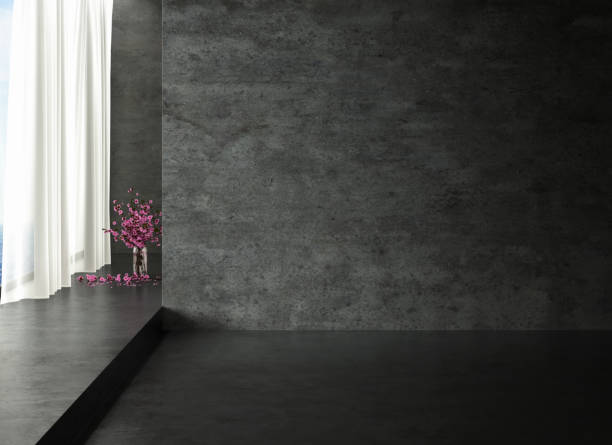 istock Room with empty concrete wall background in modern house 1352324048