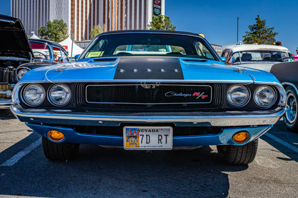 Reno, NV - August 5, 2021: 1970 Dodge Challenger RT Hardtop Coupe at a local car show.